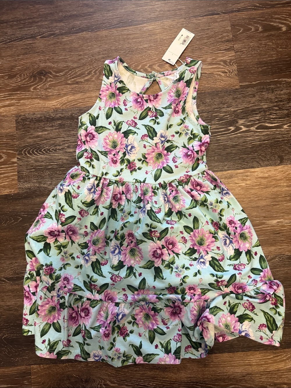 Janie and Jack Mint Floral Sleeveless Twirl Dress